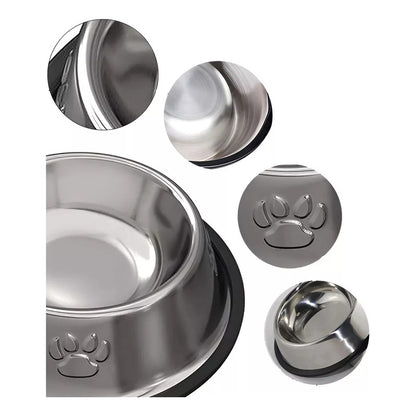 Plato Metalico Para Comida Tus Mascotas Cosas De Gatos Roro 18cm Perro Gatos Plato Alimento Agua