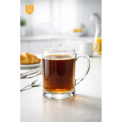 Vasos Mug Cerveza Vidrio Asa Parrilla Bar Hogar 670ml Transp Transparente