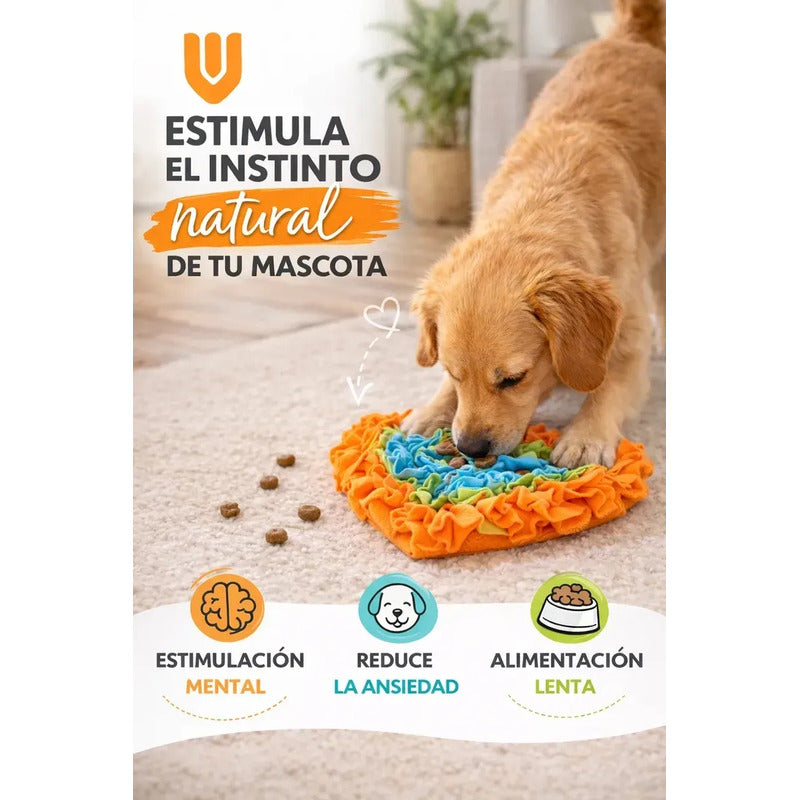 Juego Busqueda Comida Perro Estimulacion Mental Interactiva Multicolor Tonos Pastel Rosa Celeste Amarillo Naranja Verde Juguete Mascota Diseño Corazon Tela Suave Lavable Resistente