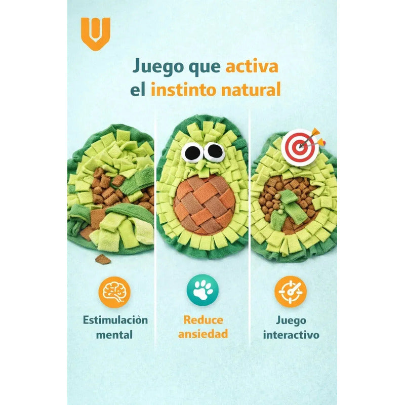 Juguete Alfombra Mascotas Busqueda Premios Olfativa Hogar Co Color Verde Palta Aguacate Natural Tonos Hoja Selva Mascotas Canino Estimulacion Sensorial Juego Interactivo Lavable