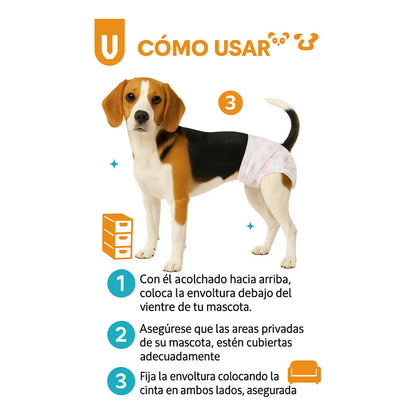 X50 Pañales Perros Pañales Desechables Perro Unisex Gato S Blanco Hembra S 37 X 28 Cm
