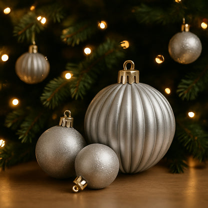 Set 28 Esferas Plástico 12 5 Cm Extra Brillo Navidad Premium