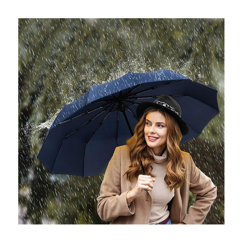 Parasol Retractil Sombrilla Plegable Paragua Lluvia 8 Varill