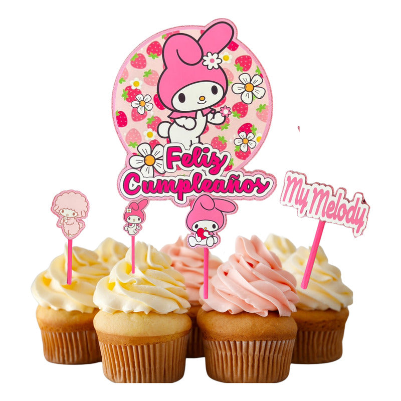 Topper Cumpleaños Torta Cotillon Cup Cake Fiestas Decoracion