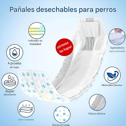 120 Pañales Para Perros Pañales Para Perro Pañales Gato M
