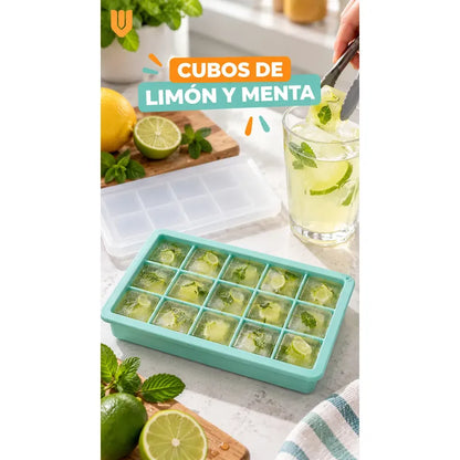 X4 Hielera Tapa Cubeta Molde Hielo Silicona 15cubos Multicol Cubetera Hielera Silicona Tapa Hielo Molde Reutilizable Lavable Congelador Bebidas Congelador Multicolor Cubetera Hielera Silicona...