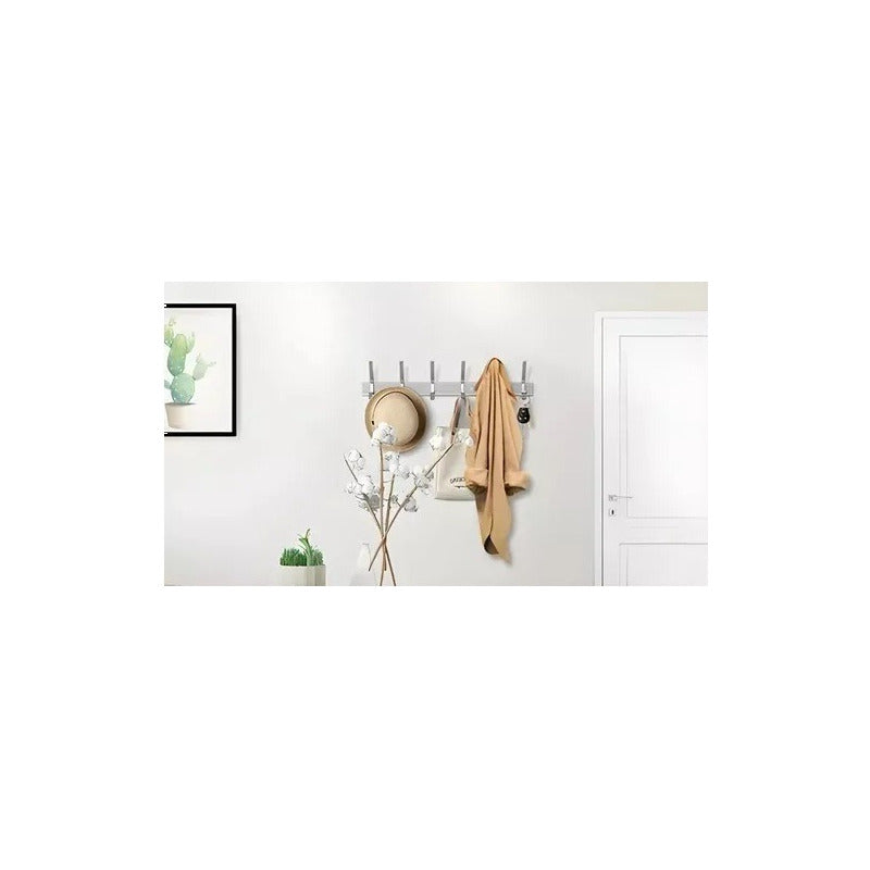 8 Colgador Perchero Aluminio De Pared Colgador Ropa Multiuso