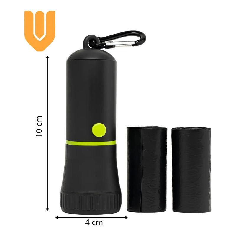 Dispensador Bolsas Mascotas Popo Caca Rollo Bolsas Luz Led Multicolor