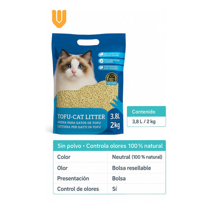 X2 Arena De Tofu Arena Sanitaria Arena Para Gatos Tofu 2 Kg