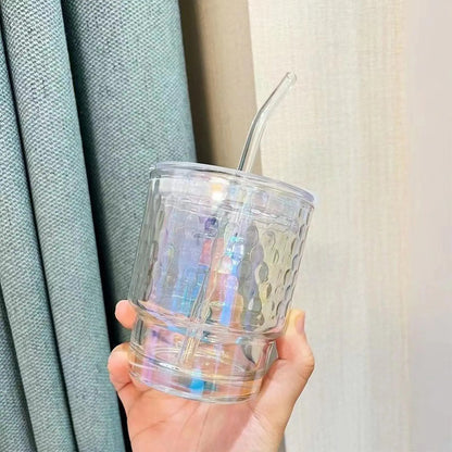 Pack X4 Vasos Con Bombilla Transparente Vaso De Vidrio Jugos