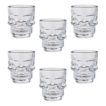 Set 6 Vaso Shot Calavera Tequilero Vasos Shoperos De Vidrio