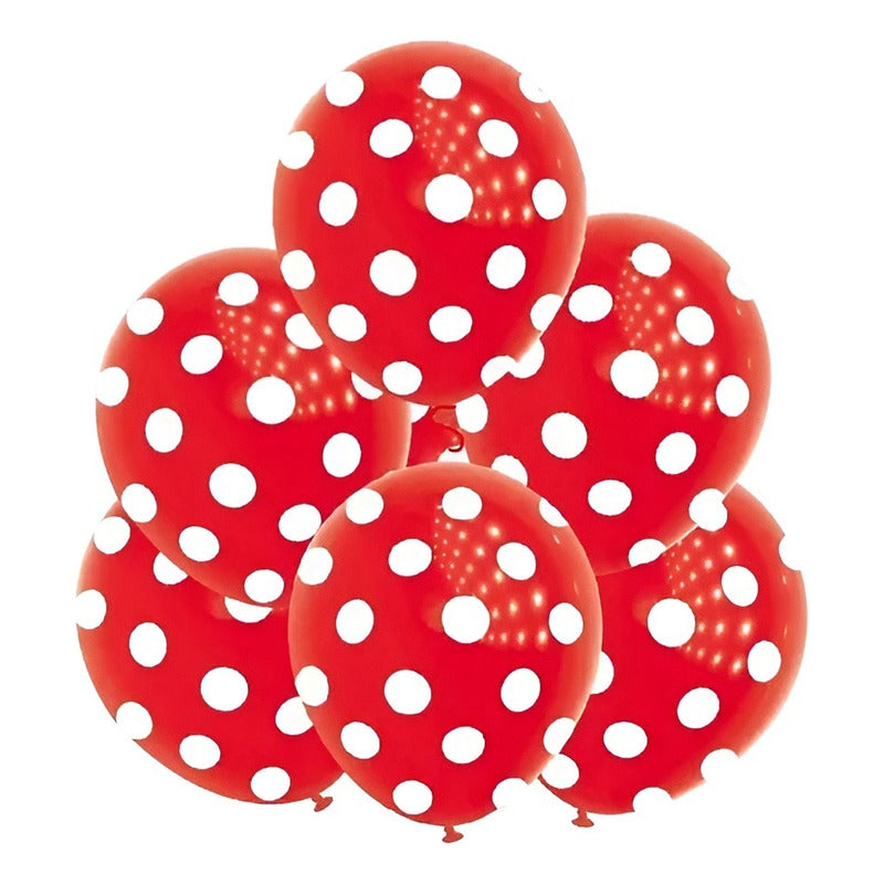 Pack X6 Globos Lunares Cumpleaños Globo Unicolor Decoracion