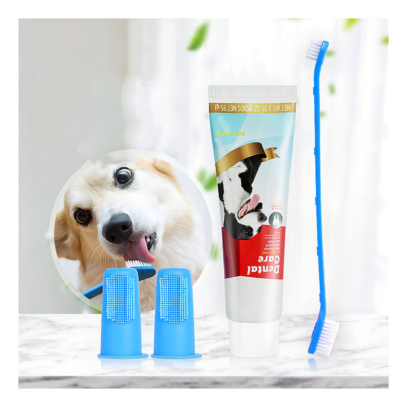 Set De Higiene Dental Con Cepillo Para Mascota Dental Care S Sabor Carne