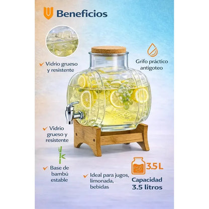 Servidor 3.5l Jugos Agua Mesa Reuniones Fiesta Elegante Serv Servidor 3.5l Jugos Agua Mesa Reuniones Fiesta Terraza Elegante