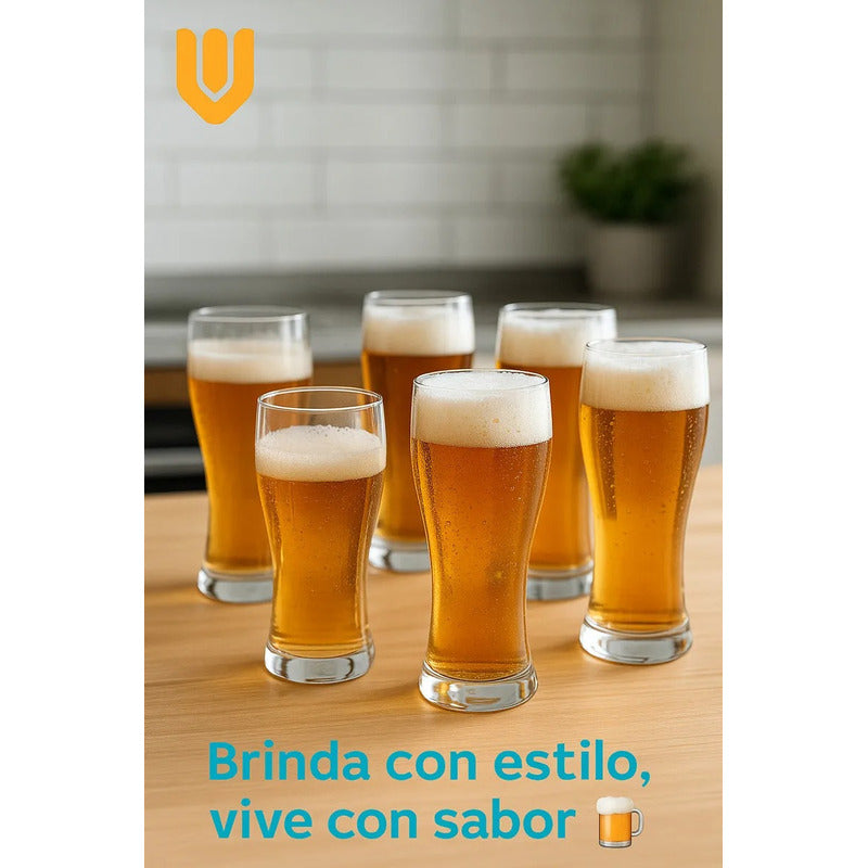 X6 Vaso Acrilico Cervecero Reutilizable 440 Ml Transparente