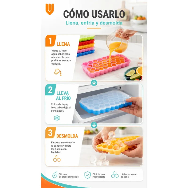 X2 Hielera Cubeta De Hielo Silicona Molde Para Hielo 37cav Hielera Cubetera Moldes Para Hielo Silicona Con Tapa Bandeja Cubitos Congelador Cocteles Whisky Bebidas Cocina Bar Hogar
