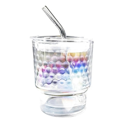 Pack X4 Vasos Con Bombilla Transparente Vaso De Vidrio Jugos