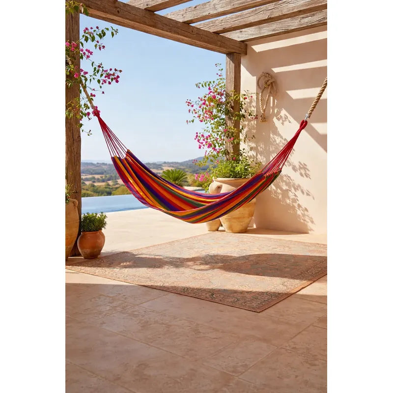 Descanso Exterior Hamaca Balcon Patio Relax Comodidad Hogar Hamaca Colgante 1 Plaza Descanso Exterior Terraza Patio Camping Tela Poliester Resistente Portable Soporte 120kg Rojo Rubí Brillante...