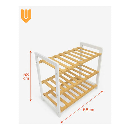 Orden Espacio Zapatos Bambu 3 Niveles Estante Hogar Limpio Multicolor