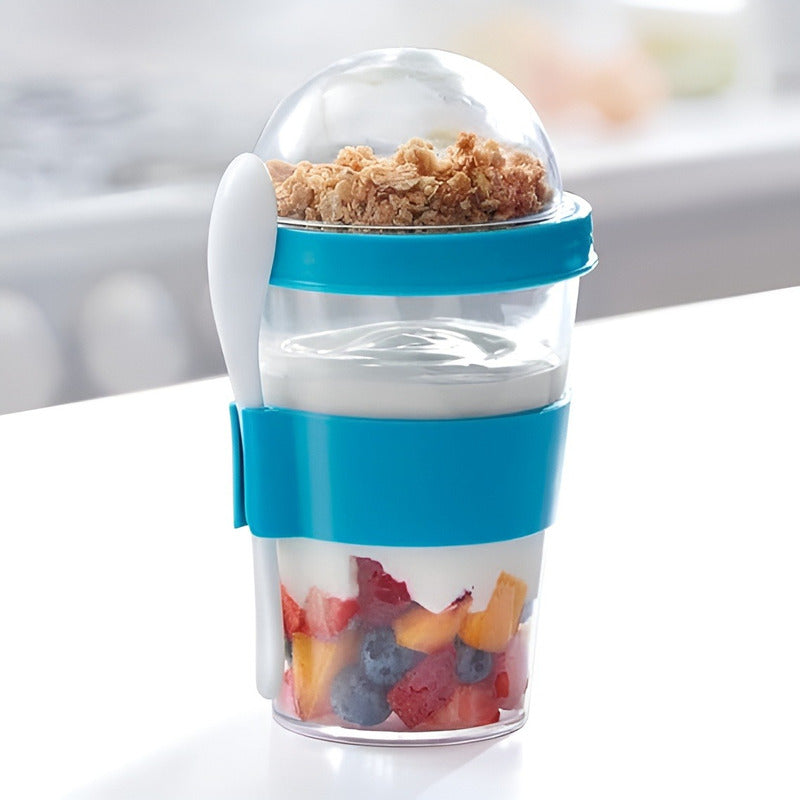 Vaso Snack Acrilico Vaso Con Cuchara Yogurt Cereal 350ml