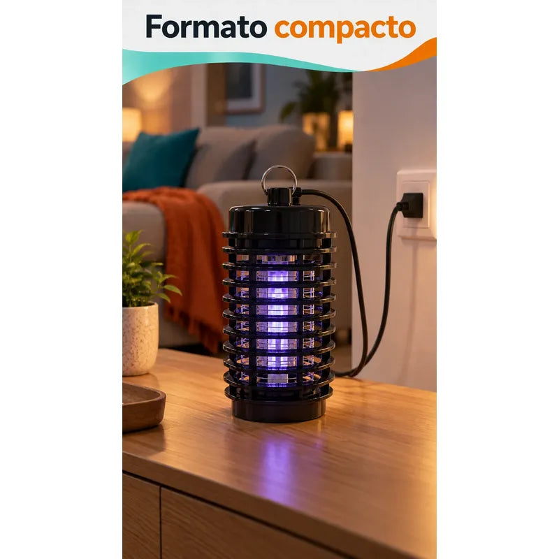 Lampara Mata Mosquitos Moscas Zancudos Luz Ultravioleta Negro Mata Mosquitos Matamosquitos Mata Zancudos Lámpara Eléctrica Led Negra Rejilla Exterior Cable 220 V Interior
