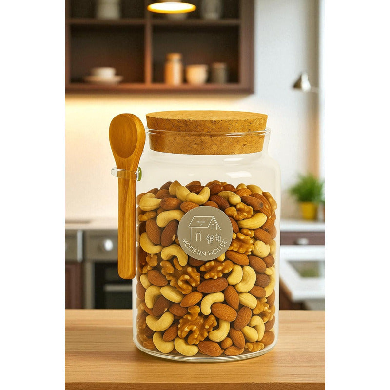 Recipientes Hermeticos De Vidrio Frasco Conservante Alimento Tapa Corcho