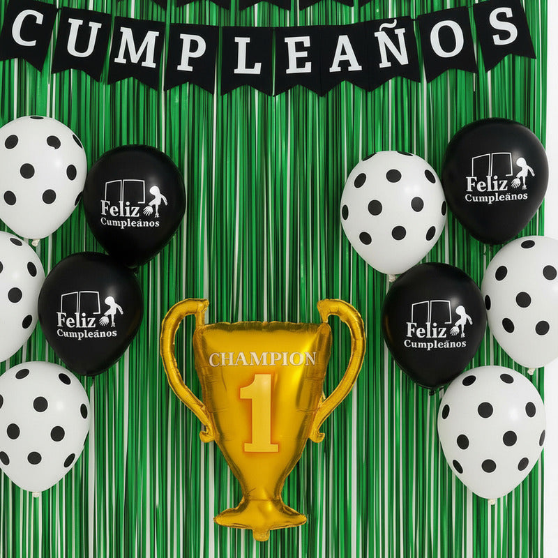 Set 17 Globos Futbol Decoracion Futbol Champions Metalico