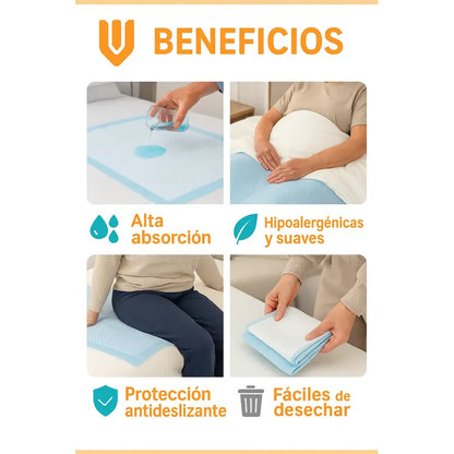 Sabanilla Adulto Descartable Libre Látex 45x60 60 Unid 45x60 Cm Blanco