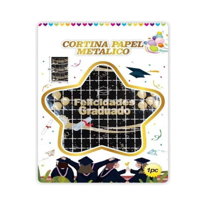 Cortina Metalizada Guirnalda Decoración Graduacion Decoracio