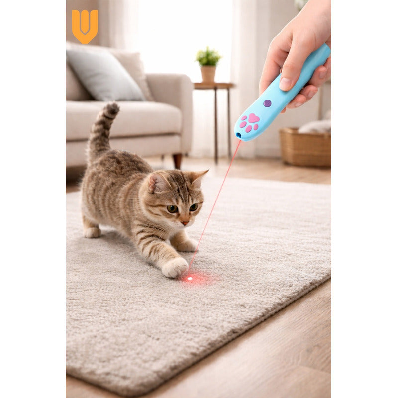 Puntero Laser Juguete Interactivo Gatos Raton Proyector Juguete Caza Felina Proyector Ratón Luz Multicolor Estimulacion Instinto Agilidad Diversion Interior Laser