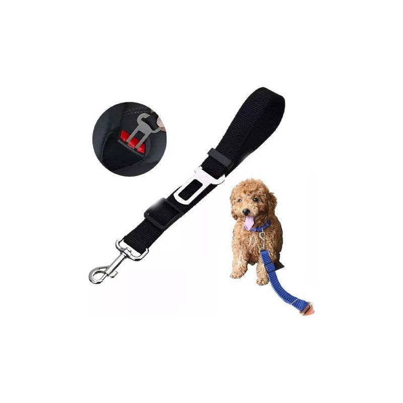 Cinturón De Seguridad Para Perros Y Gatos Con Hebilla Para Coche A Todo Color Negro Flop