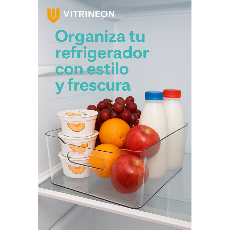 2 Organizador Refrigerador Cocina Acrilico Contenedor Despen
