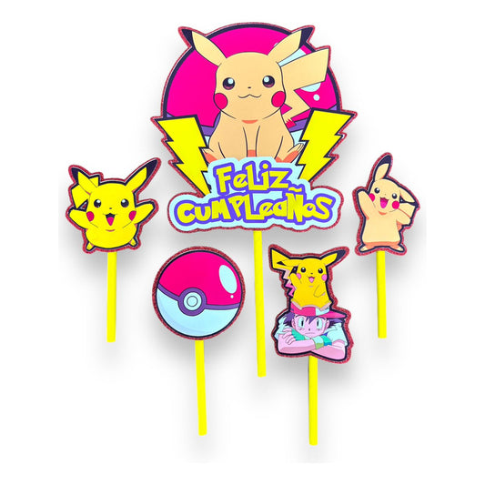 Topper Deco Torta Pokemon Cup Cake Fiestas Pokemon Decoracio