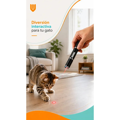 Laser Juguete Gato Interactivo Accesorios Puntero Mascotas Negro Pequeño