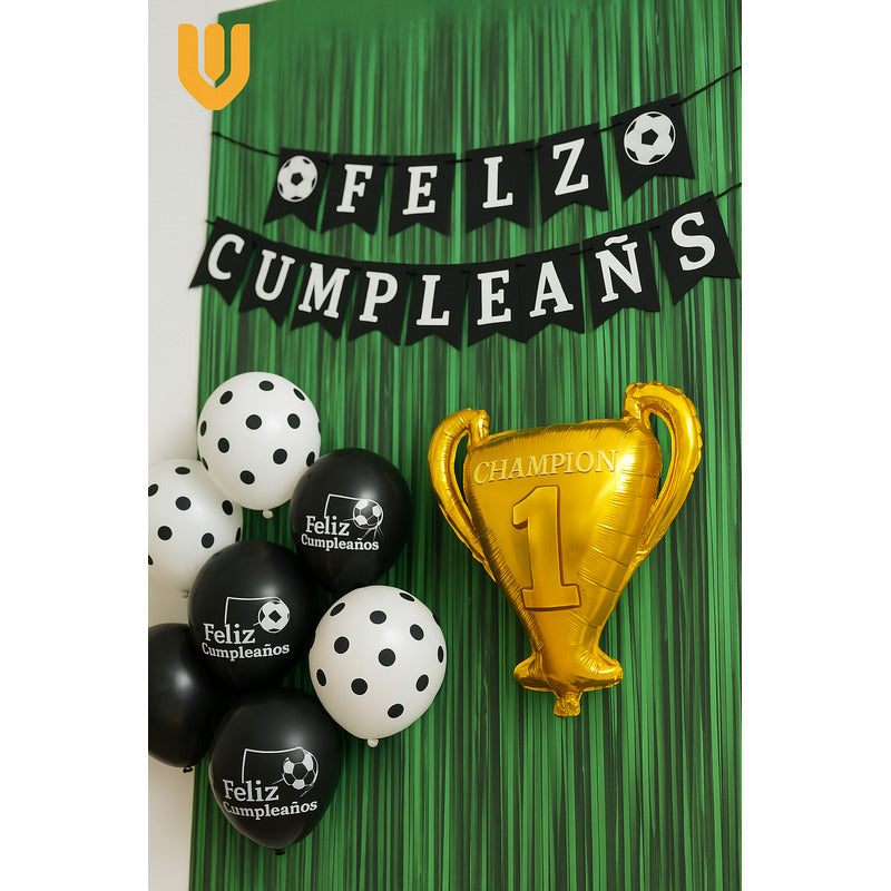 Set 17 Globos Futbol Decoracion Futbol Champions Metalico