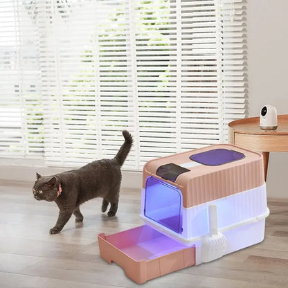 Arenero Xl Baño Sanitario Gatos + Arena Sanitaria Gatos 5kg Rosa