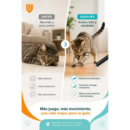 Laser Juguete Gato Interactivo Accesorios Puntero Mascotas Negro Pequeño