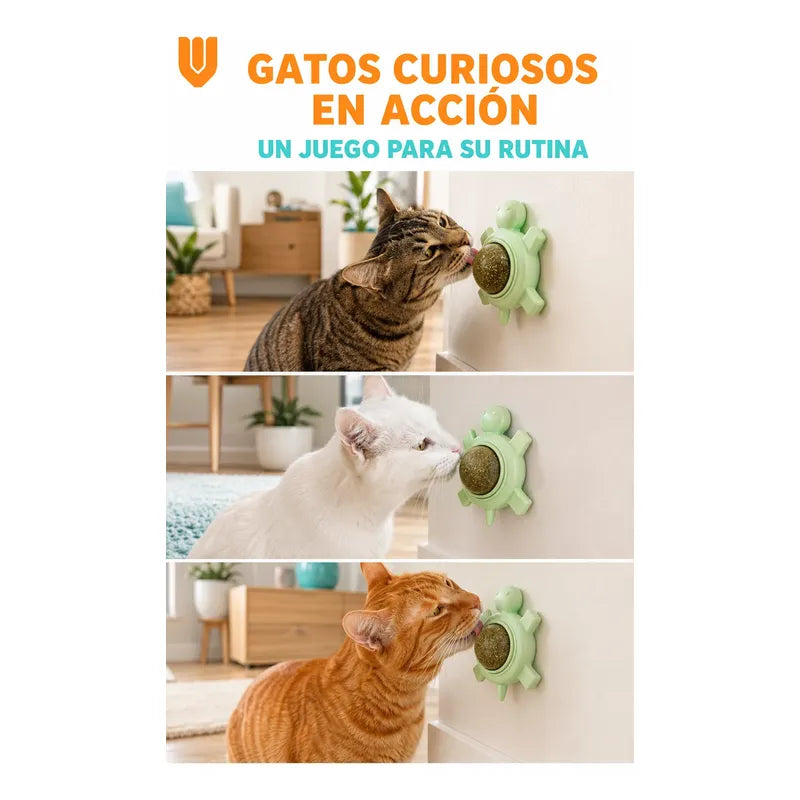 X4 Bola Hierba Gatera Catnip Snack Para Gatos Bola Adhesiva  Variado Pequeño