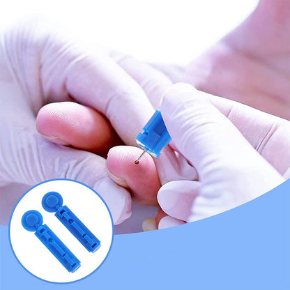 X100 Lancetas Agujas Medidor De Insulina Lancetas Estériles  Azul Claro