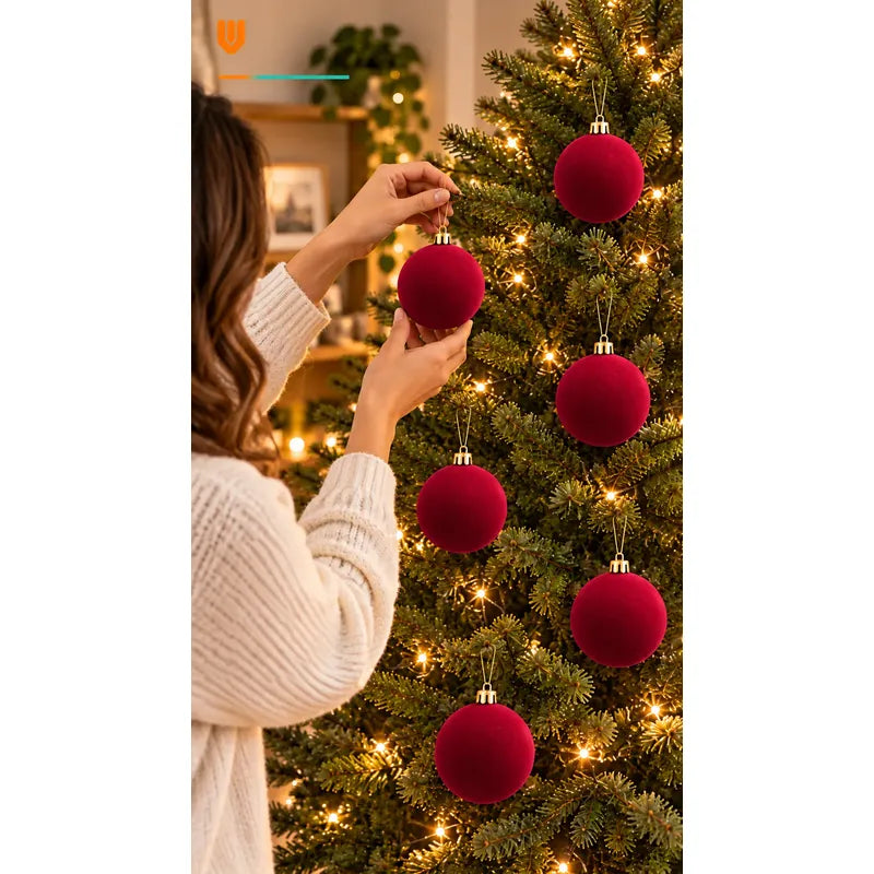 6 Esferas Navidad Adorno Piel Durazno Bolas Decorar 8cm Esferas Navidad Adorno Piel Durazno Bolas Decorar 8cm Vino Esferas... 8cm