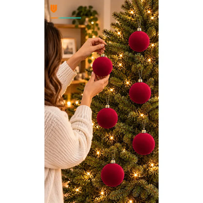 6 Esferas Navidad Adorno Piel Durazno Bolas Decorar 8cm Esferas Navidad Adorno Piel Durazno Bolas Decorar 8cm Vino Esferas... 8cm