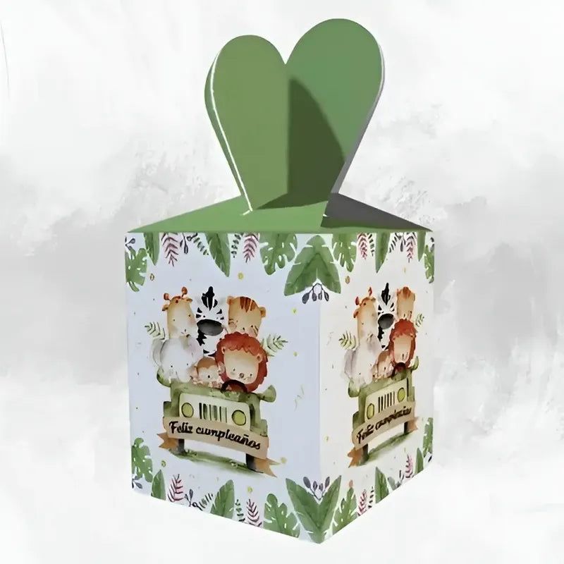 12 Cajas De Cotillon Safari Dulces Decoración Safari Fiesta Safari