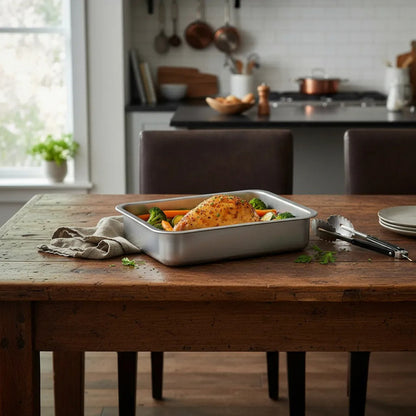 3 Bandeja Horno Reposteria Acero Inoxidable Multiuso 31x21cm