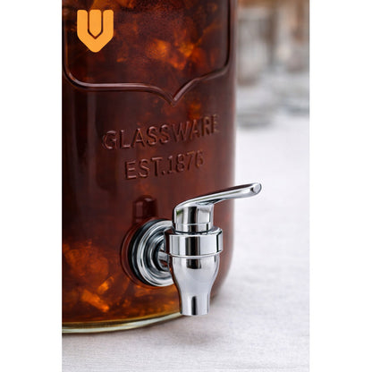 Dispensador Vidrio 8l Jugo Agua Bebidas Canilla Hogar Dispensador Bebidas Vidrio 8l Frasco Jugo Agua Fiestas Hogar Canilla Servicio Mesa Transparente