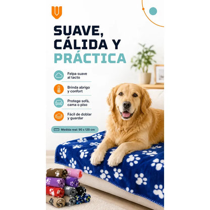 Frazada Manta Polar Mascotas Perros 90x120 Cm Lavable Hogar Multicolor Hembra Polar Tonos Surtidos Animalitos Huellas Mascota Perros Manta Frazada Suave Lavable Sofa Cama Auto Viaje