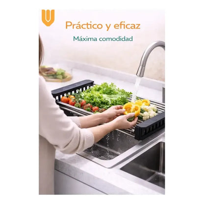 2 Escurridores Ajustables Lavaplatos Cocina Ahorra Espacio Negro