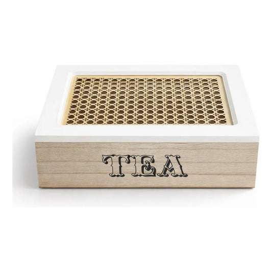 Caja Te Premium Madera Maciza Compartimentos Gourmet Cocina Tono Madera Oscura Natural Acabado Elegante Estilo Nordico Moderno Decorativo Vetas Visibles Premium Cocina Hogar Estetica Calida