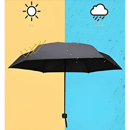 Paragua Lluvia 8 Varillas Paraguas Para Lluvia Impermeable Negro Liso