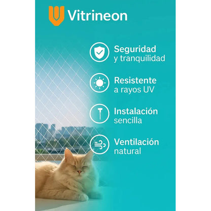Malla Resistente Balcón Mascotas Nailon Transparente 4x3 Mts Blanco