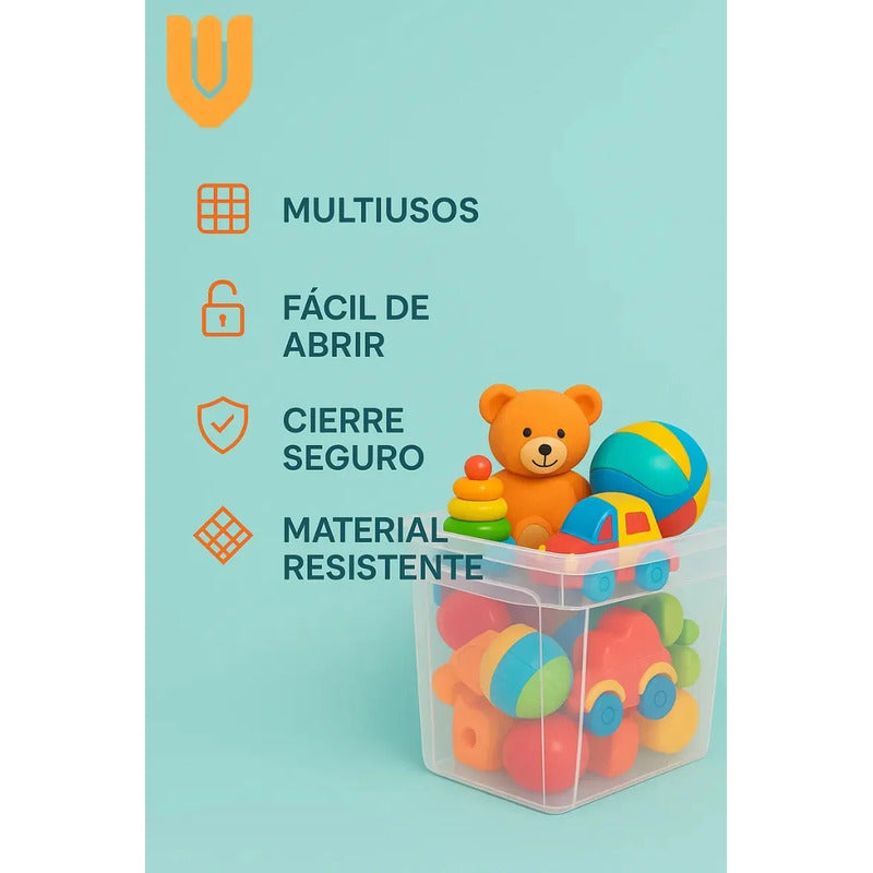 2 Caja Organizadora Transparente Aplilable Almacenamien 6.5l Caja Organizadora Plastico Transparente 6.5l Apilable 28x20x15cm Tapa Multiuso Hogar Oficina Almacenaje Contenedor 5kg Lisa